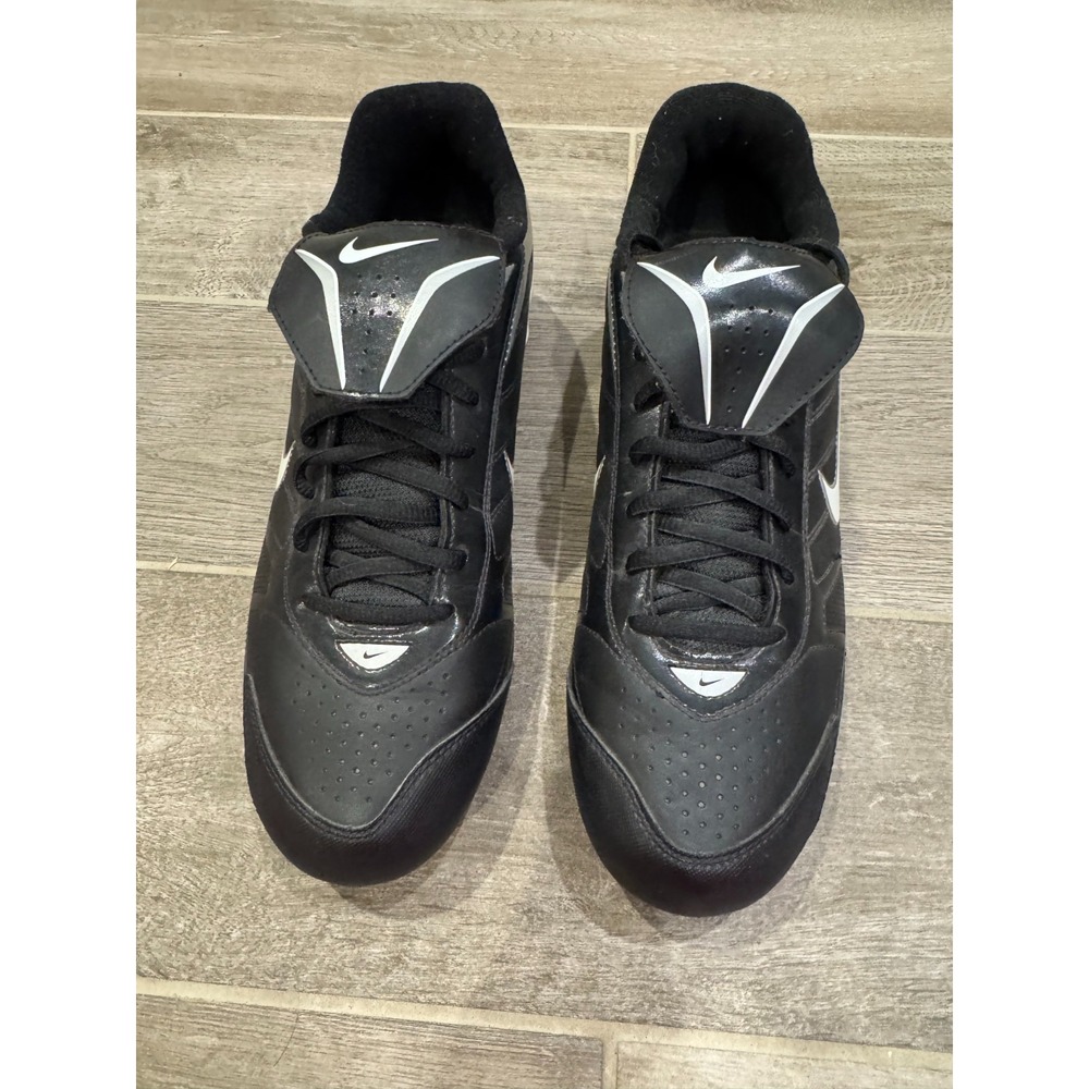 Nike Baseball Cleats Mens Size 11 Black White Molded Low Top Athletic Shoes